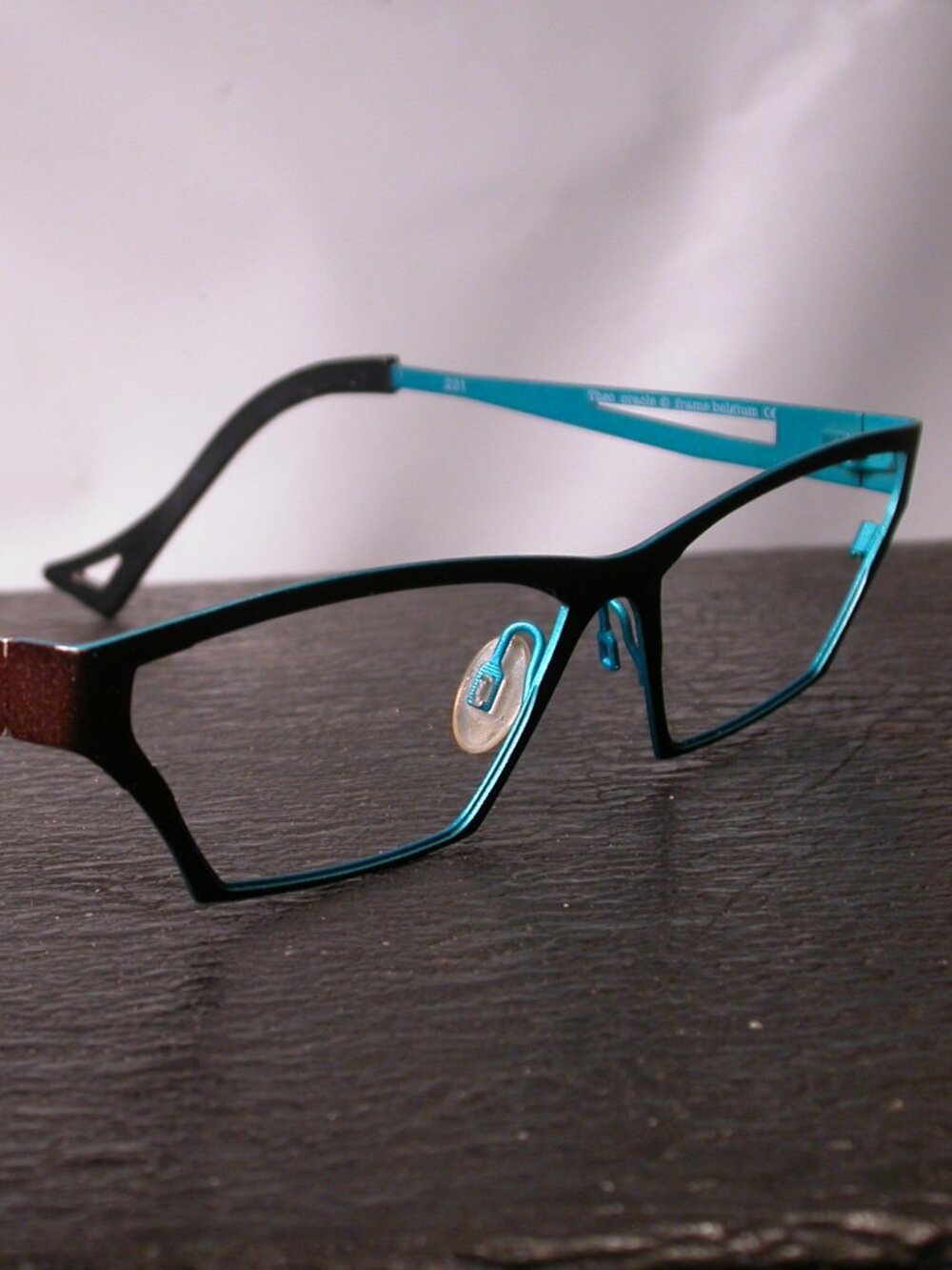 Theo Oracle Brown and Blue Modern Art Eyeglasses Spectacles  Made in Belgium